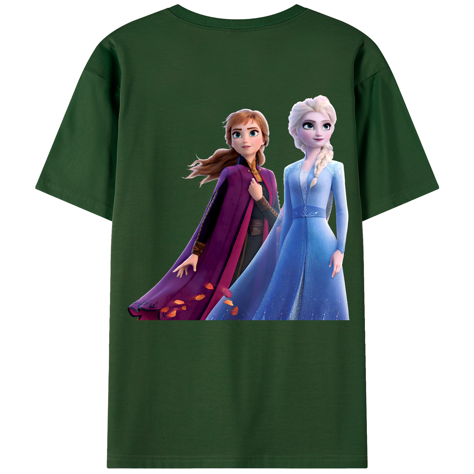 （画像用） アナと雪の女王 アンナ エルサ Frozen Anna Elsa 綿100％半袖Tシャツ（背面プリント）